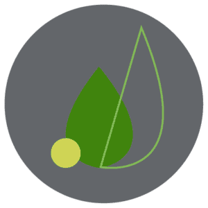 Green leaf logo of Natural Therapy Marketing on grey background, OmTribes Partner offer.